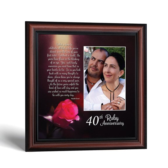 40th Anniversary Picture Frame for Couple, Ruby Rose Keepsake