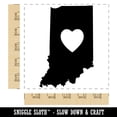 thumbnail image 2 of Indiana State with Heart Square Rubber Stamp Stamping Scrapbooking Crafting - Large 2.75in, 2 of 7