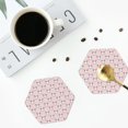 thumbnail image 4 of Yiaed Cute Rabbit Print Leather Coasters for Drinks - Cup Coasters Coffee Table Kitchen Table Bar, Home & Office Gifts Handmade Drink Coasters-Hexagon, 4 of 6