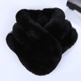 thumbnail image 3 of Autumn Winter Fur Rabbit Scarf Plush Thick Warm Women's Cross Neckerchief Fashion Ladies Neck Scarves, 3 of 5