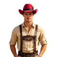 thumbnail image 4 of SRZYMJ Western Cowboy Hat for Men Women Jazz Hat Unisex Oktoberfest Hat Ethnic Style Hat Wide Brimmed Hat, 4 of 4