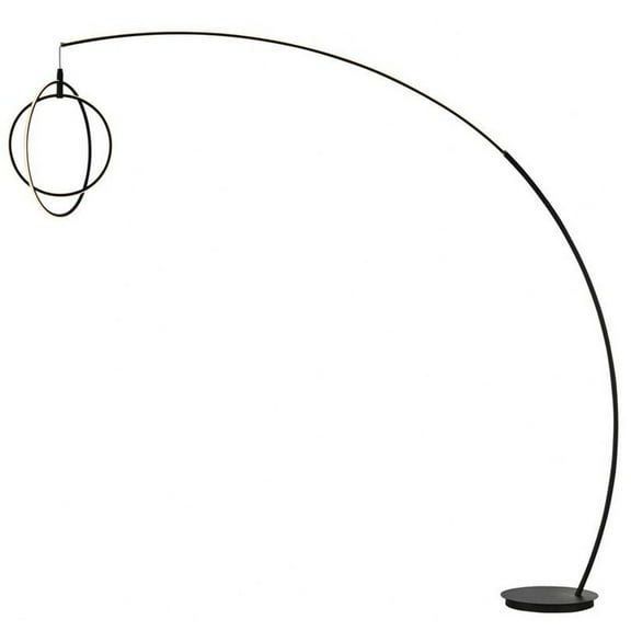 Lite Source Monita 83" Matte Black LED Modern Orb Arc Floor Lamp