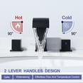 thumbnail image 5 of Waterfall Bathroom Faucet 3 Hole: WOWOW 8 inch Widespread Bathroom Faucet Matte Black, Modern 2 Handles Bathroom Sink Faucet with Pop up Drain and cUPC Supply Lines Visit the WOWOW Store, 5 of 7