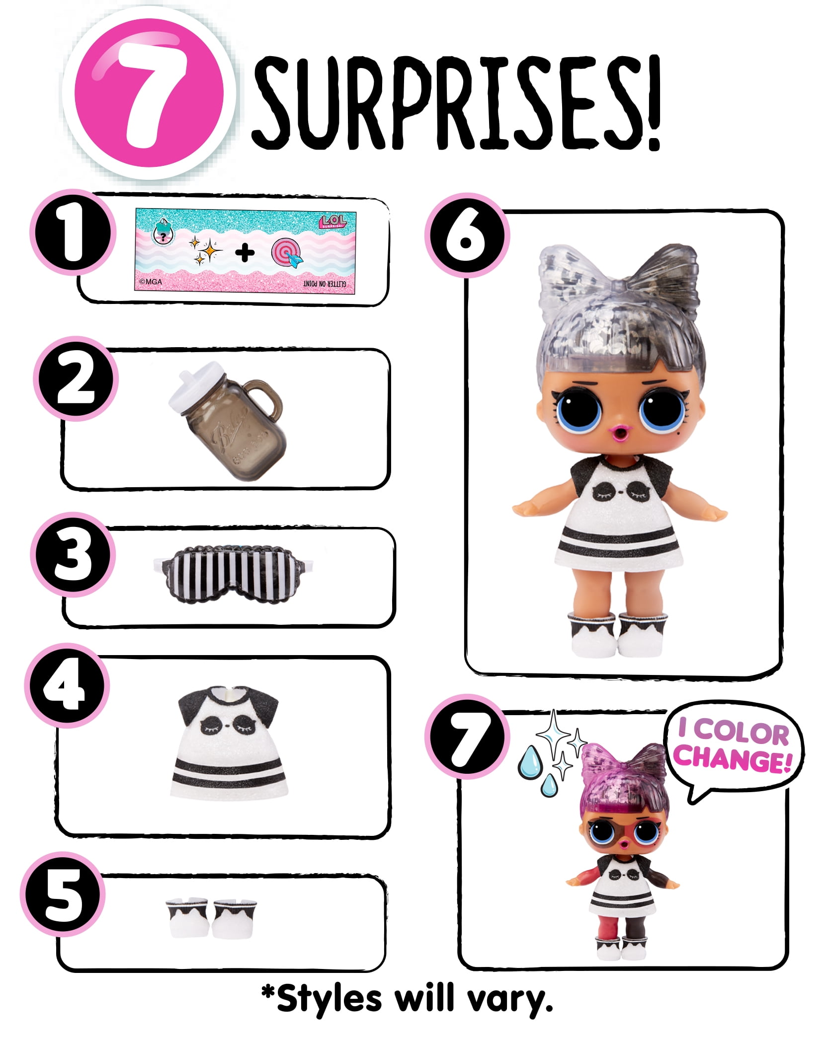 LOL Surprise Glitter Color Change Dolls with 7 Surprises Including a  Collectible Doll, Sparkly Fashions, and Accessories. Great Gift for Kids  Ages 4+