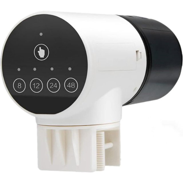 Nuevo producto, comedero automático para peces, dispensador con temporizador automático giratorio de 360 grados para acuario o pequeño fi