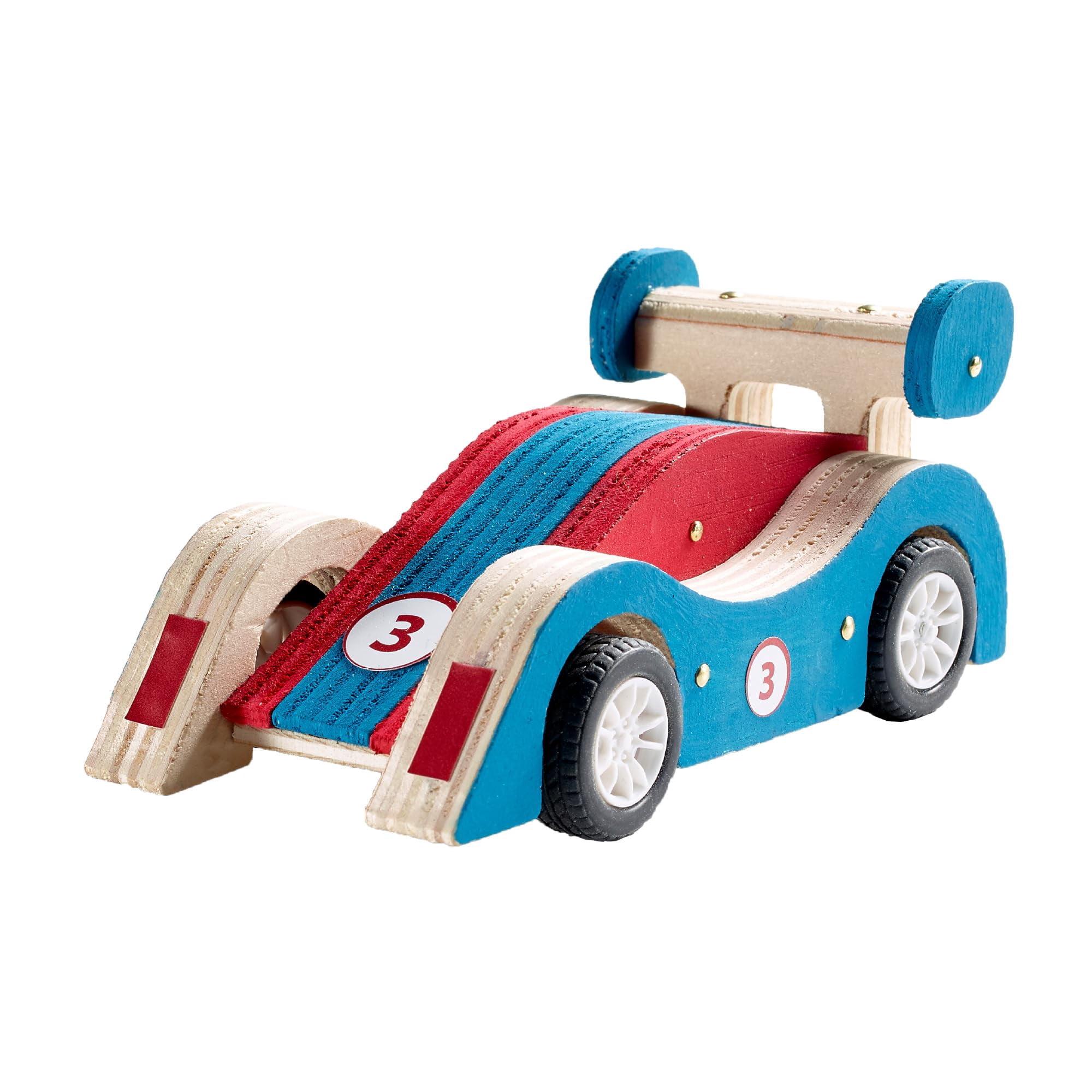 STANLEY Jr. DIY Pull Back Sports Car Building Kit for Kids Wood Racer W/ 5 Pcs Tool Set Beginning Woodworking Set with Paints, Ages 5 to 12