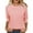 Pink, variant on Lisingtool Womens Tops Casual 3/4 Sleeve Crew Neck Shirts Loose Fit Tunic Blouses Summer Tees Pink