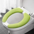 thumbnail image 1 of Funda de asiento de inodoro universal, suave, de color sólido, con adhesivo, lavable, para calentar el asiento del inodoro, 1 of 6