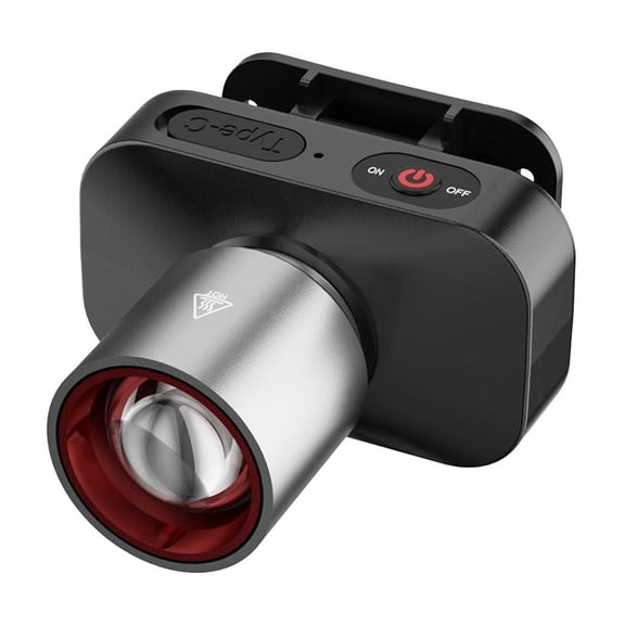 Fasiaou Induction Headlight with Telescopic Zoom and Side Lights, USB Rechargeable 800mAh Headlamp for Outdoor Fishing Camping, 3 Modes,as show