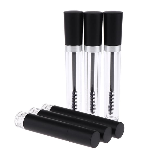 Botella De Brillo Labios Rellenable 10 ML / 5 ML, Contenedor De De Pestañas Con Mini Embudos Acccesorios DIY Negro Baoblaze Tubo de rímel vacío