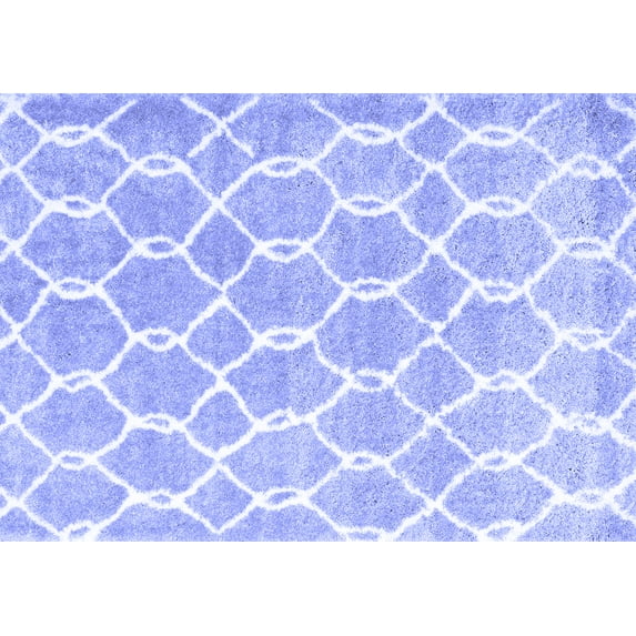 Ahgly Company Indoor Rectangle Trellis Blue Modern Area Rugs, 6' x 9'