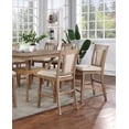 thumbnail image 4 of Contemporary Beautiful Counter Height Chairs Dining Room Kitchen Set of 4 Chairs Natural Tone & Beige Solidwood Fabric Chairs, 4 of 5