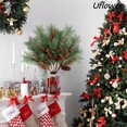 thumbnail image 5 of Planta artificial navideña, simulación de rama de piña, copo de nieve, rama de árbol de bayas, decoración navideña, corona, artesanía floral DIY, 5 of 5