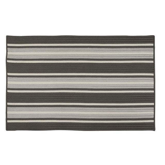 Colonial Mills Rug MS38R048X072S 4 x 6 ft. Mesa Stripe Braided Rug Stone Grey
