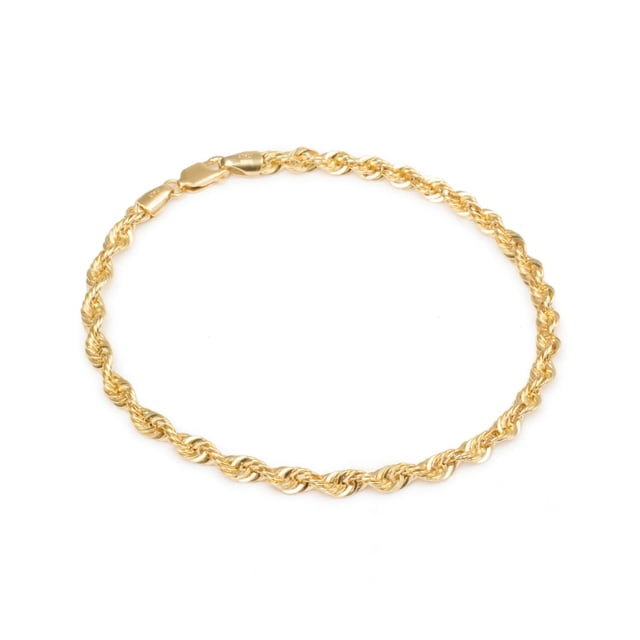 Pulsera Torsal 4mm Unisex 21cm Oro Italiano Hueco 10k Ametrinaa CH10K012
