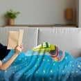thumbnail image 3 of Space Soft Flannel Fleece Throw Blanket, Comic Ufo Alien in Outer Space with Stars Galaxy Journey Caricature Cartoon, Cozy Plush for Indoor and Outdoor Use, 70" x 90", Multicolor, by Ambesonne, 3 of 5