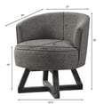 thumbnail image 6 of 360° Swivel Accent Chair with Solid Wood Legs, Heavy Duty Barrel Chair, Classic Linen Fabric Armchair for Living Room, Bedroom, Office, Dresser, 6 of 6