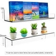 thumbnail image 4 of 4-Pack Wall Mounted Acrylic Floating Shelves, Clear Invisible Bathroom Shower Shelf Soap Holder, 15" Room Storage & Display Organizer, 4 of 10