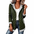 thumbnail image 3 of Ihhxva Women's Hooded Quilted Jacket, Snap Front Mid-Length Coat with Detachable Hood and Pockets, Long Sleeve Casual Outerwear S - 3XL, 3 of 8