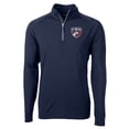 thumbnail image 2 of Men's-Cutter & Buck  Navy FC Dallas Adapt Eco Knit Stretch Recycled Raglan Quarter-Zip Pullover Top, 2 of 3