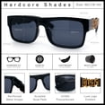 thumbnail image 4 of Locs Mens Bold Gothic Logo Thick Arm Horn Rim Gangster All Black Sunglasses [56mm] Black Gold, 4 of 7