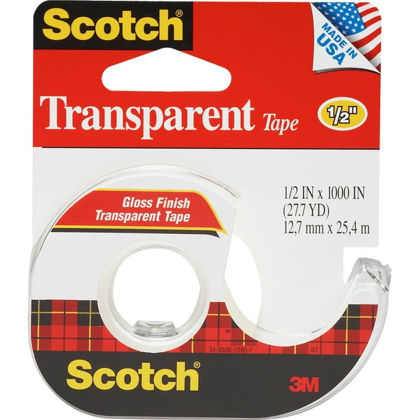 Scotch, MMM174, Transparent Tape, 1 Roll, Clear