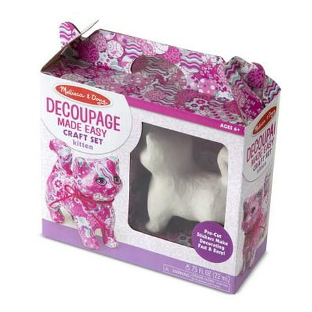 - Melissa & Doug Decoupage Made Easy Kitten Paper Mache Craft Kit With Stickers