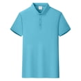 thumbnail image 5 of Men's Polo Short Sleeve Shirts Moisture Wicking Quick Dry Collared Solid Color Shirt Classic Fit Business Casual Tops Sky Blue M, 5 of 5