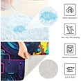 thumbnail image 7 of SKYSONIC Bathroom Rug Mats Neon Steam Train Print, Fluffy Plush Absorbent Bath Rugs Carpet with Non Slip Bottom for Bathroom Floor Toilet Tub and Shower, 7 of 7