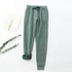 thumbnail image 2 of Leggings de invierno de talla grande para mujer, de felpa lisa: pantalones cálidos y casuales con cintura elástica, para llevar en exteriores e interiores, 2 of 8