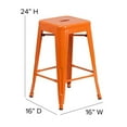 thumbnail image 6 of Home Square 24" Metal Backless Counter Stool in Orange - Set of 3, 6 of 10