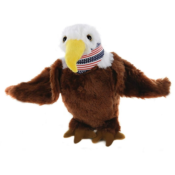 Plushland Adorable American Eagle 8 Inches Plush Stuffed Bird Toys For Kids - Cute - Present for Holidays, Birthday, Valentine Day ADHD Autism Back to School White and Brown Handmade Gift Pressure Toy