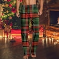 thumbnail image 2 of Diufon Pajama Pants for Men Cotton Soft Comfy Plaid Elastic Waist Straight Leg Casual Home Sleep Pants, 2 of 5