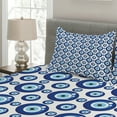 thumbnail image 2 of Ambesonne Evil Eye Quilted Coverlet 3 Pcs, Symmetrical, Queen Size, Blue Pale Blue White, 2 of 4