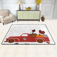 thumbnail image 2 of Dreamtimes Red Truck Pumpkins Area Rug, 36"x24" Unique Thanksgiving Turkeys Non-Slip Washable Indoor Door Mat, Absorbent Floor Mat for Bedroom Kitchen Entryway Bathroom, 2 of 7