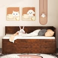 thumbnail image 2 of Walnut Twin Daybed with Handy Drawers and Storage Shelves / Solid Construction for Stable Use, 2 of 2