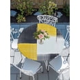 thumbnail image 2 of Round Tablecloth Yellow Black Graffiti Block Elastic Edge Fitted Modern Abstract Texture Art Plastic Table Cover,Waterproof Oil Proof for Dinner,Outdoor, Picnic, 55"- 60" DIA Tables, 2 of 8