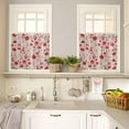 thumbnail image 4 of Christmas Red Kitchen Curtains and Valances Set, Rod Pocket Curtains Tier Farmhouse Window Curtains 24 Inch Length, Pine Tree Leaves Poinsettia Cone Retro 3 Piece Kitchen Curtains Set, 4 of 6