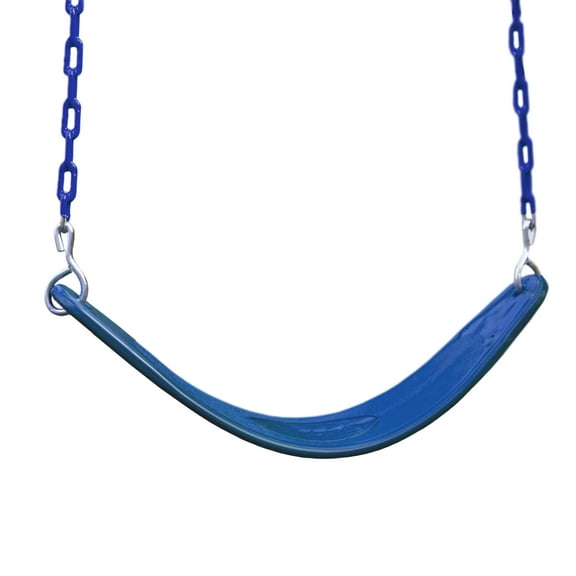 Swing-N-Slide Heavy Duty Blue Swing Seat with Blue Coated Chains for Swing Set