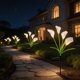 thumbnail image 5 of Artificial Solar Light Ground Stake Fake Flower For Garden Outdoor Faux With LED Lamp Waterproof Yard Decoration For Patio, 5 of 6