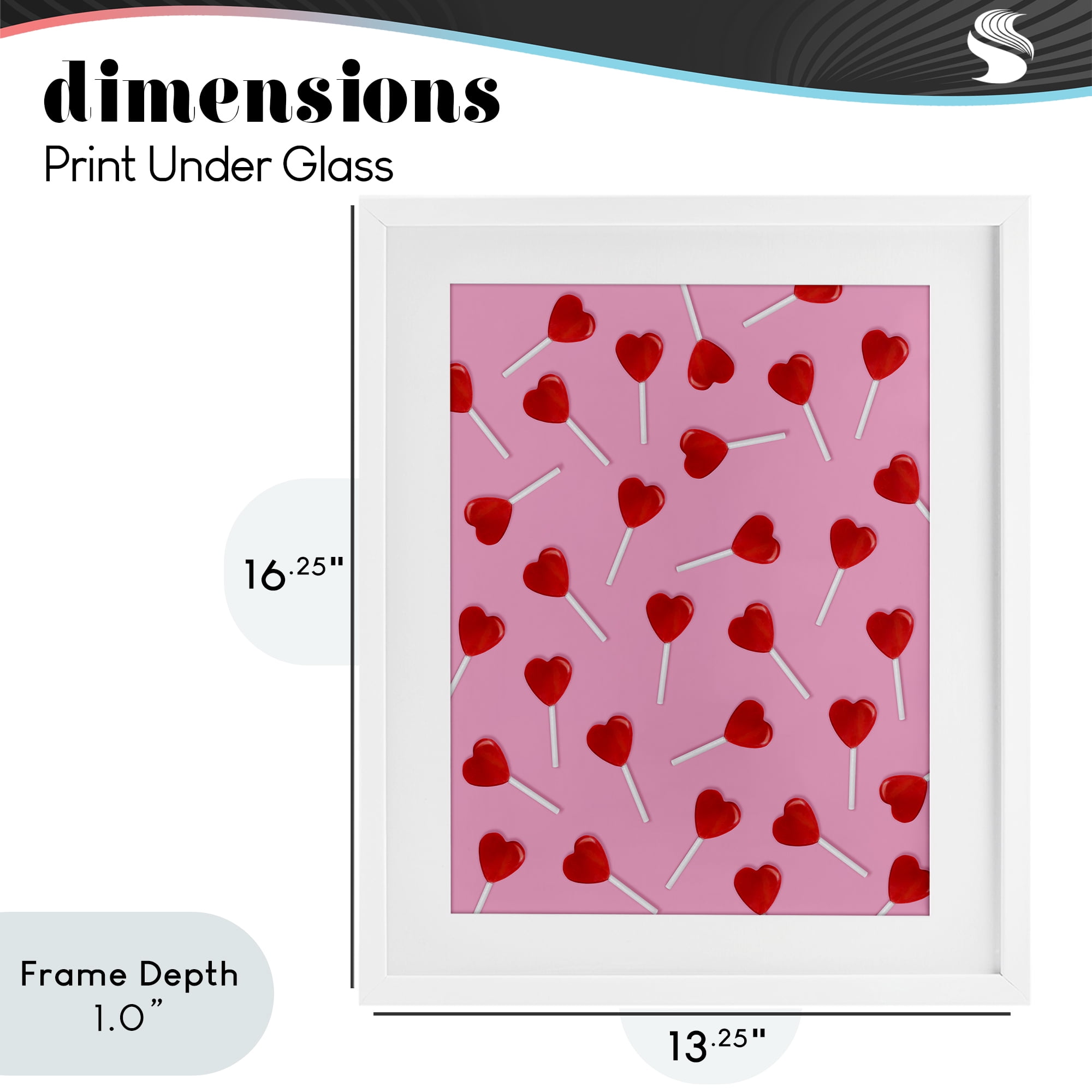 Stupell Industries Heart Lollipop Pattern White Framed Print Under Glass, design by LISH Creative