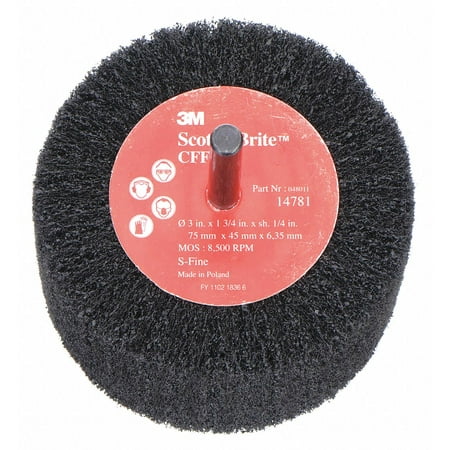 Non-Woven, Straight, Mounted Flap Wheel, Silicon Carbide, 3 in Diameter, each