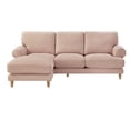 thumbnail image 3 of Rustic Manor Yvette Linen Chaise Mid-Century Modern Reversible L-Shaped Sectional Sofa, Blush, 3 of 10