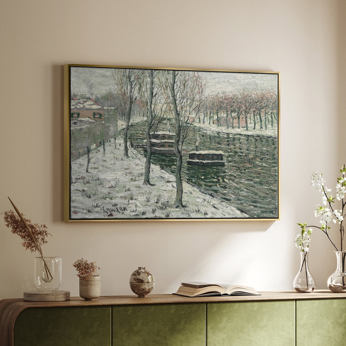 Vintage Landscape-CLXVI By Wexford Home Framed in Gold Wood Gallery Wrapped Canvas 17 in. x 25 in.