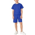 thumbnail image 2 of FAHXNVB Boys 2 Piece Outfits Mesh Breathable Quick Dry Crew Neck Short Sleeve Tees Tops and Elastic Waist Shorts Sets Soft Summer Vacation Casual Sets 1-14 Years, 2 of 6