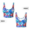 thumbnail image 6 of Goofa Bright Flowers Printed Sports Bras for Women, High Impact Running Bra Workout Crop Tank Tops Longline Sports Bra Push up-, 6 of 9