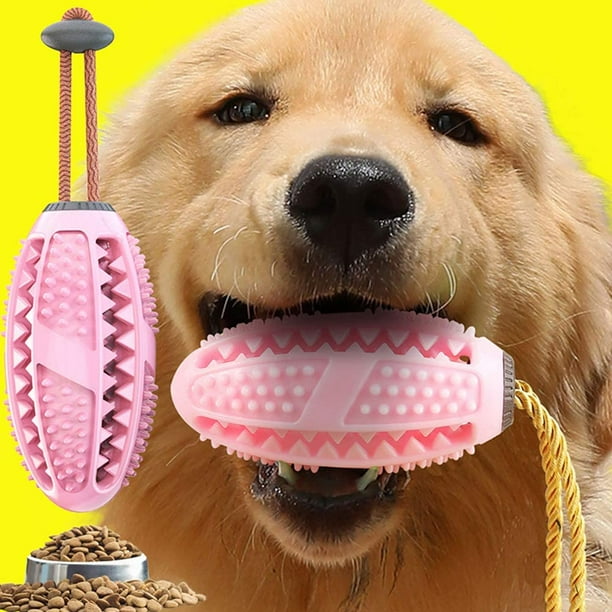 Dog Chew Toy Dog Puzzle Toys for Food Dispensing for Aggressive Chewers Large Medium Breed Rubber Dog Toothbrush Chew Toy Puppy Teething Ball for Training Treats Pink Walmart