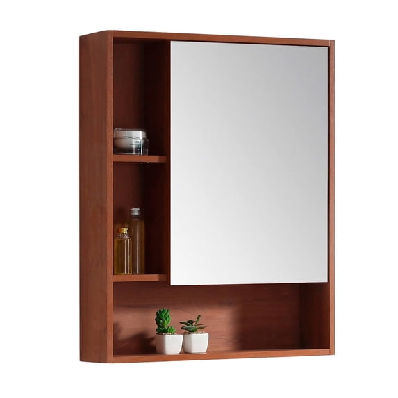 Fine Fixtures Surface Mount Bathroom Medicine Cabinet, Walnut.