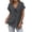 Gray03, variant on Womens Tops Cutout Solid V Neck Front Tie Knot Rolled Short Sleeve Blouse, Loose Fit Fake Linen Cotton Blend Textured Casual Summer Top Womens Workout Tops