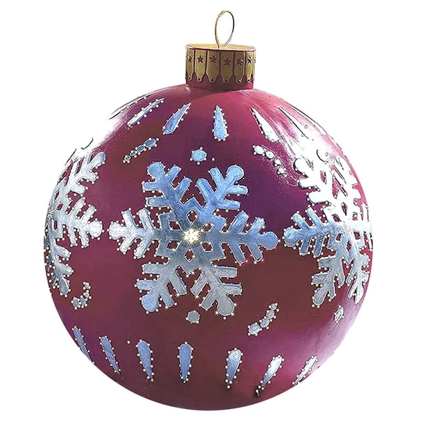 Bola inflable impermeable de Navidad, decoración de camino de Patio de Navidad, sala de estar, adorno de Año Nuevo, juguetes, suministros para Kits de decoración para fiestas Copo de nieve rojo Matsuzay HA010309-09